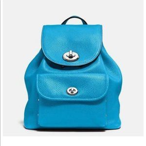 Coach Leather Mini Rucksack Backpack Blue Gold